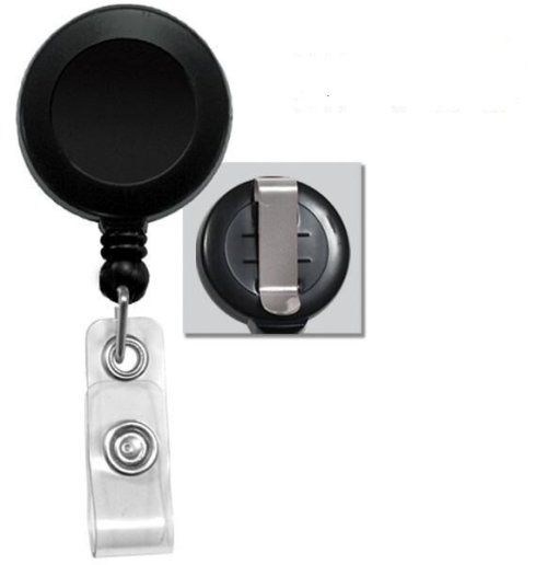 Black Badge Reel Set with Belt Clip - Pack of 100