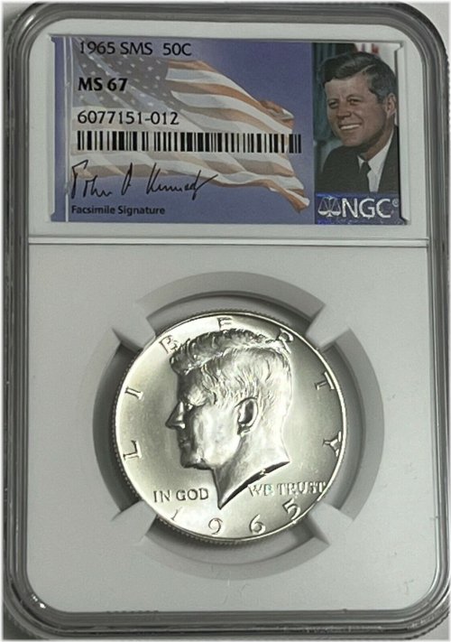 NGC MS67 1965 SMS Kennedy Half Dollar - Special Mint Set, Uncirculated