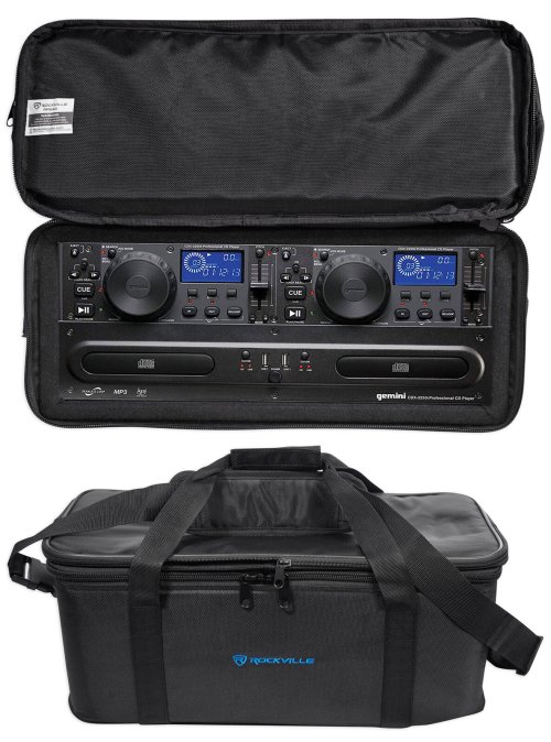 Dual Media Player with Rack Bag Carry Case by Gemini