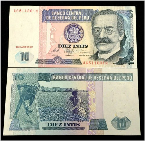 Peruvian 10 Intis Banknote Collection