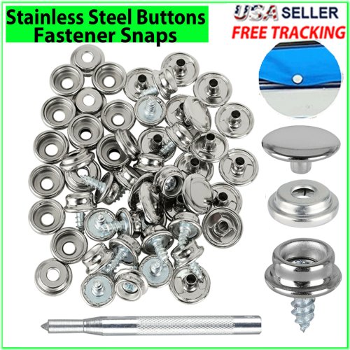 Stainless Steel Snap Cap Set - 62 Pieces for Marine, Boat, and Canvas Use