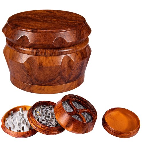 Wooden Herb Crusher with Magnetic Lid