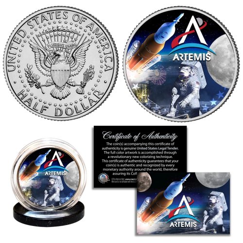 ARTEMIS NASA Space Moon Program Kennedy Half Dollar