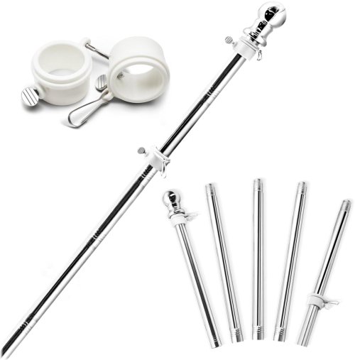 Stainless Steel Flag Pole Kit with Rings and Adjustable Length by Anley