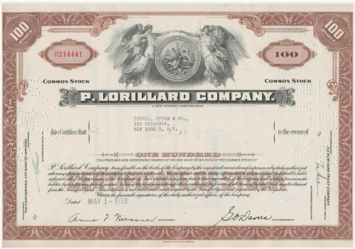 Tobacco Heritage Stock Certificate