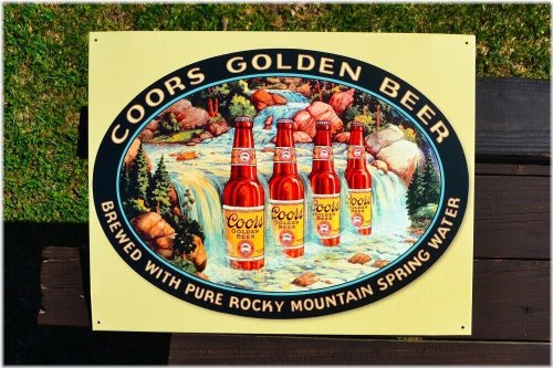 Golden Falls Tin Sign