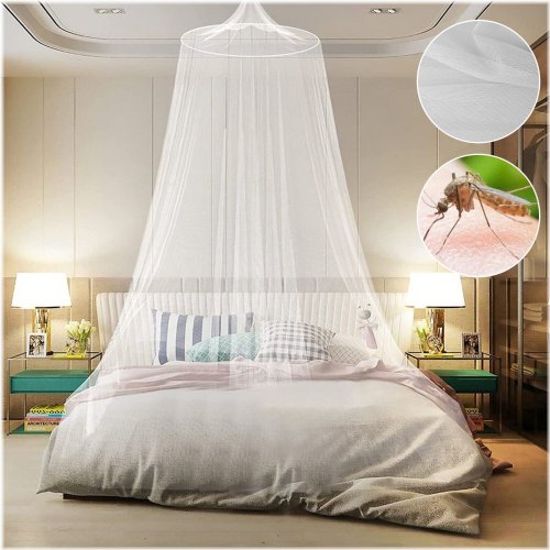 Lace Elegance Bed Canopy - Queen Size Mosquito Netting for Home Bedding