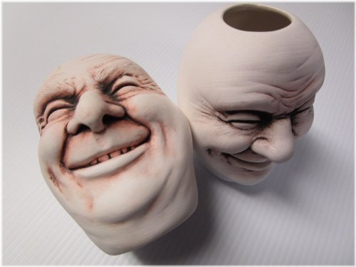 Vintage 90's Creepy Faces Head Neck Planters