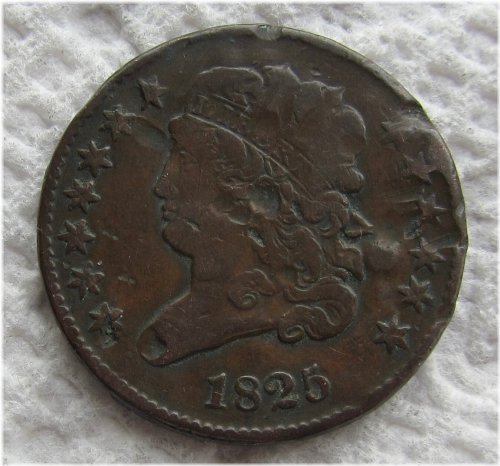 1825 Rare Classic Head Half Cent with VF Detail