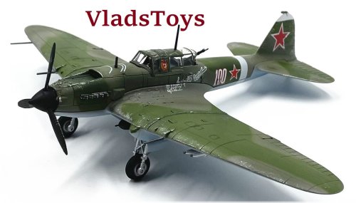 Soviet Air Force Ilyushin Il-2 Sturmovik Diecast Model - Vasily Emelyanenko 7.GvShAP 14629LB