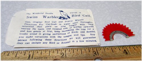 Swiss Warbler Bird Call in Original 1960s Dime Store Packaging