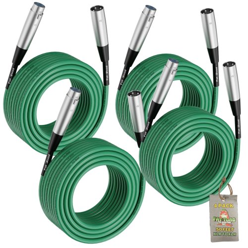 ToadLink XLR Cables - High-Quality Studio Mic Extension Wires (50ft, 4 Pack, 20AWG)