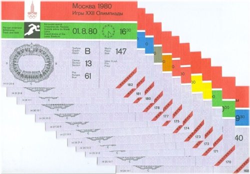 Olympic Memories Collection: 1980 Moscow Track & Field Tickets