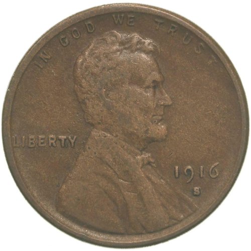 Circulated 1916 S Lincoln Wheat Penny