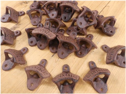 Rustic Cast Iron Wall Mounted Bottle Opener