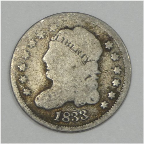 Silver Half Dime - Capped Bust 1833 AG/POOR Grade