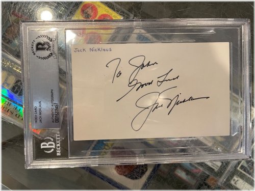Golf Legend Autographed Index Card