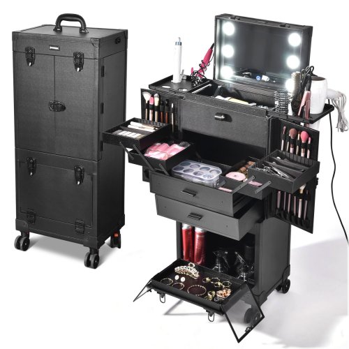 GlamourGlide Rolling Beauty Case
