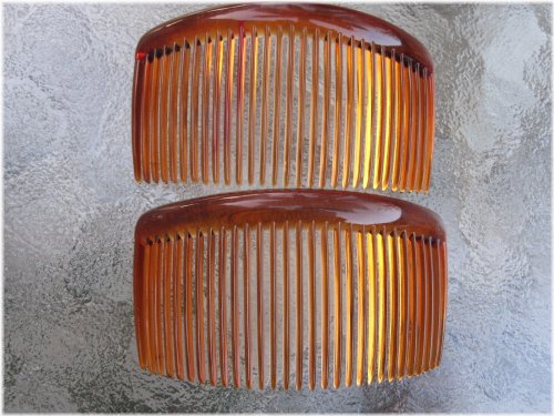 Shell Brown Rounded Back Side Combs