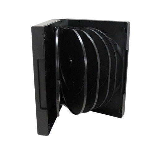 Black DVD Storage Case with Flip Trays and Clear Sleeve