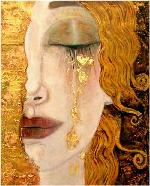 Gilded Grief: A Klimt-Inspired Masterpiece