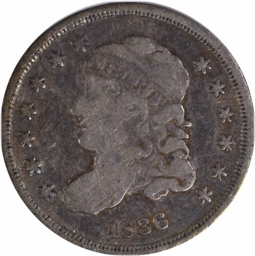 Silver Bust Half Dime from 1836 - VF Grade #1153