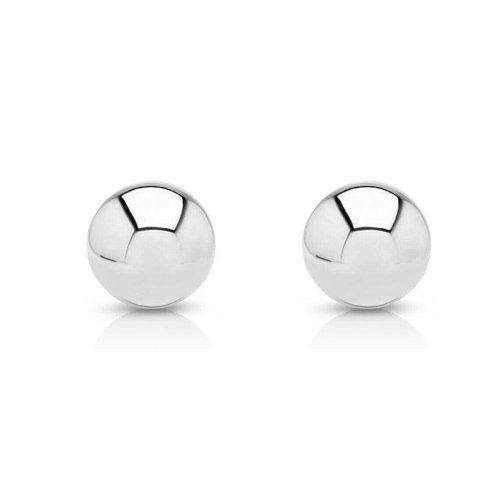 White Gold Ball Stud Earrings