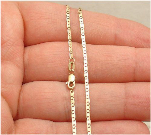 10K Yellow Gold Mariner Ankle Bracelet with Link Chain