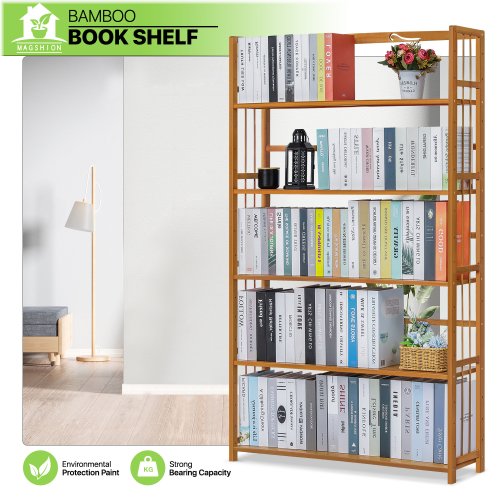 Bamboo Slat Side Bookcase
