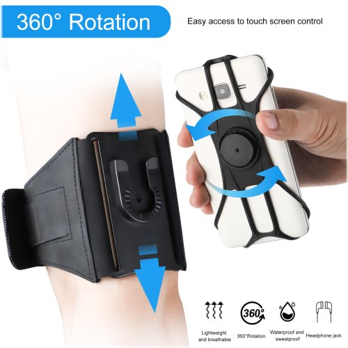 FlexiGrip Arm Stand - 360 Rotatable Cell Phone Holder for Sports and Fitness