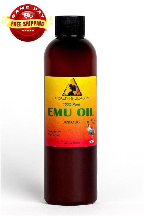 Pure Emu Oil - Triple Refined Australian Organic Oil for Soap Making (4 oz)