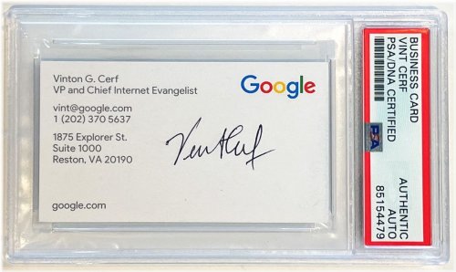 Google Internet Pioneer Autographed Business Card