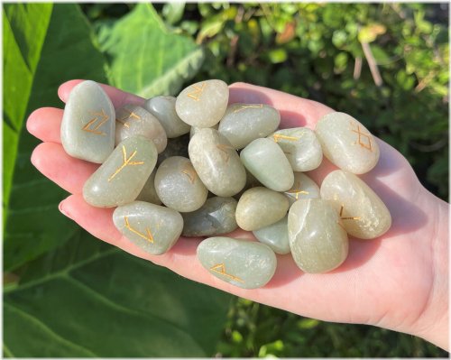 Forest Path Rune Stones with Velvet Storage Pouch