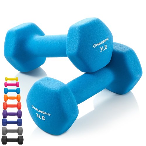 Hex Weights Set - Neoprene Coated Dumbbells for Strength Training and Workouts