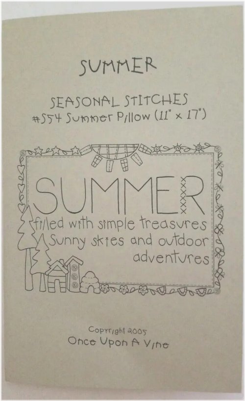 Summer Vine Folk Art Pillow Embroidery Pattern