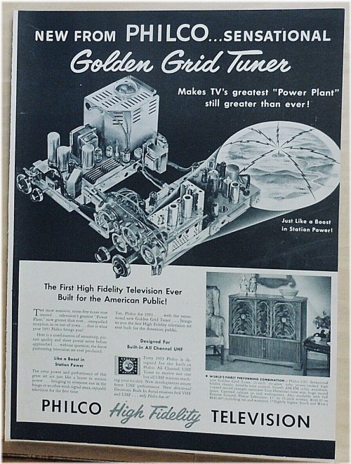 Golden Grid Tuner Vintage Television
