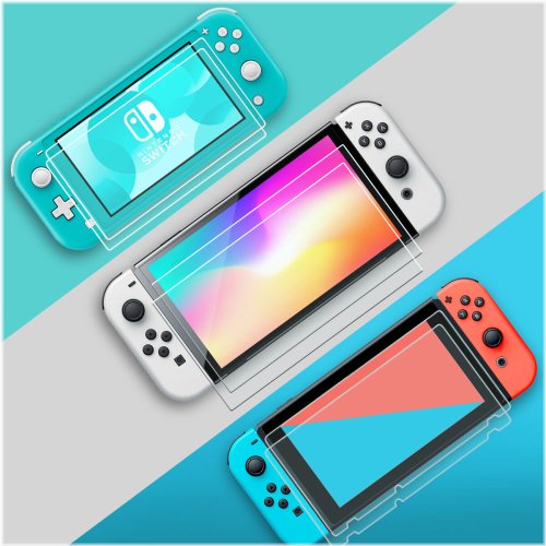 CrystalShield: Dual Pack High-Definition Tempered Glass Protectors for Nintendo Switch and Lite