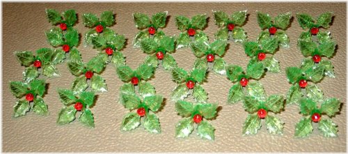 Vintage Holly Poinsettia Ceramic Christmas Tree