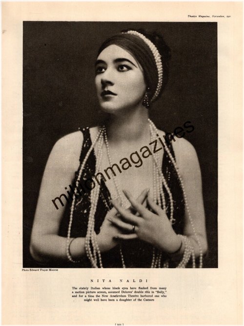Nita Naldi 1921 Italian Theatre Print
