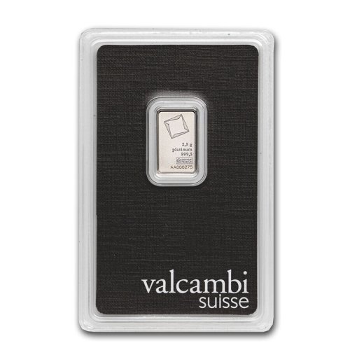 Valcambi Platinum Bullion: 2.5g Bars in Assay