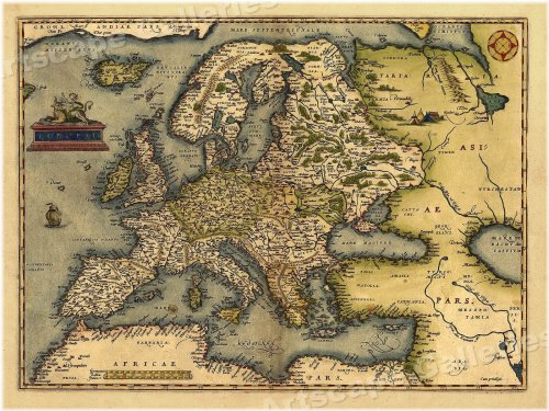 European Vintage Cartography Print