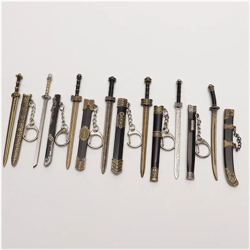 Miniature Ancient Chinese Sword Keychain Set