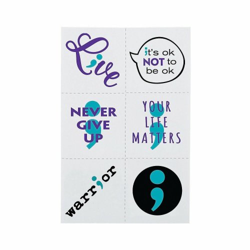 Mental Health Awareness Temporary Tattoos Set