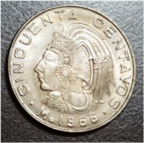 Aztec Emperor Cuauhtemoc 50 Centavos Coin