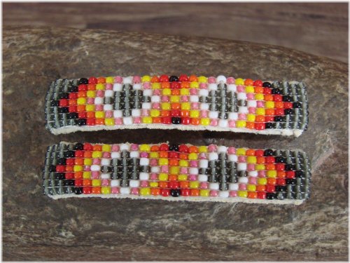 Southwestern Sunset Beaded Hair Barrette Set