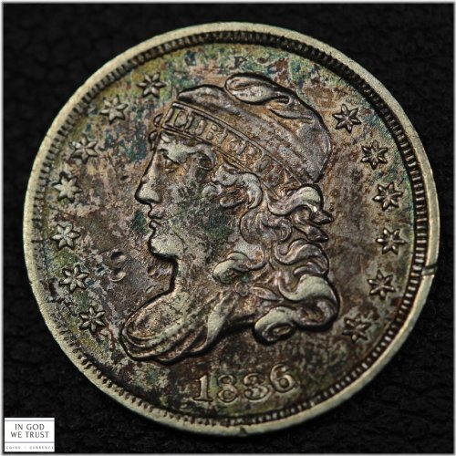 Silver Capped Bust Half Dime - 1836 Toned