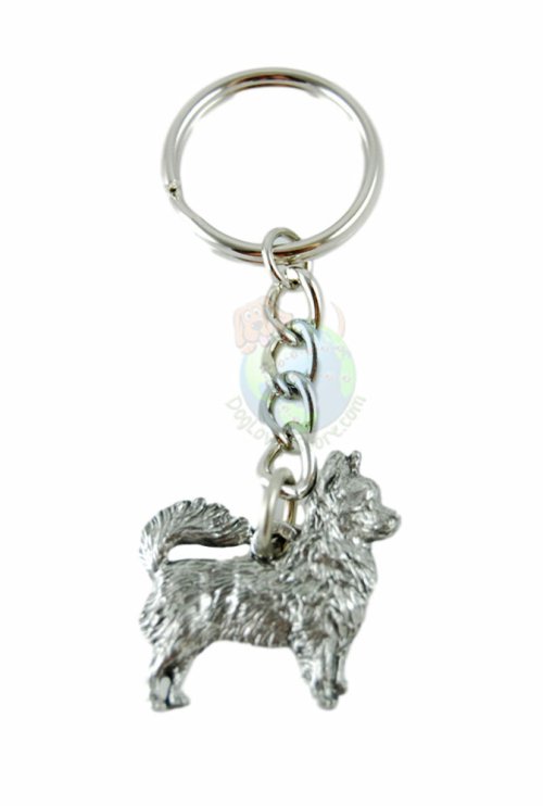 Chihuahua Keychain Pewter Longhair