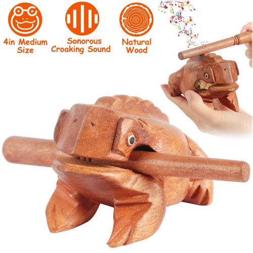 Wooden Frog Rasp Percussion Instrument
