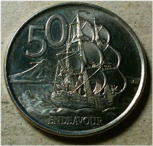 New Zealand HMS Endeavour 50 Cent Coin