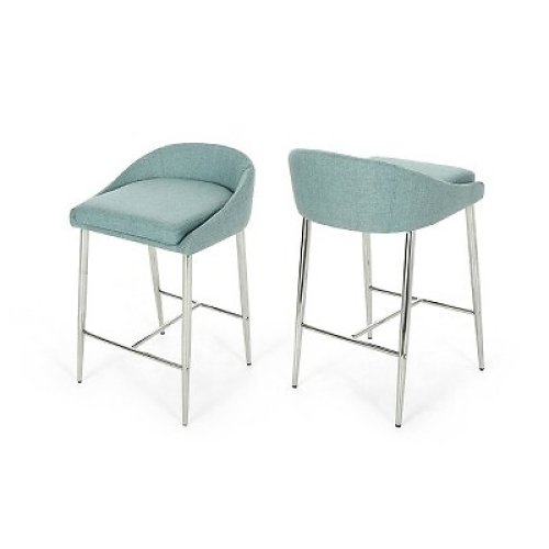 Blue Seafoam Duo Upholstered Stools